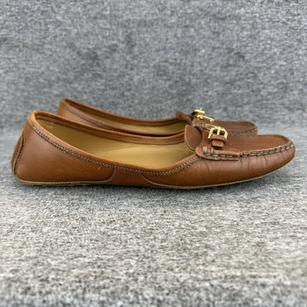 ✅Ralph Lauren Collection Stirrup Buckle Accent Driving Loafers Women’s Size 8.5B - Picture 6 of 11